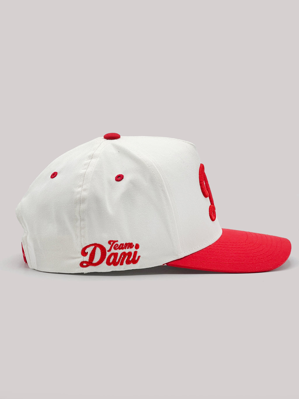 Team Dani BRAVE HEART D❤️ A-Frame Snapback Hat - Cream/Red