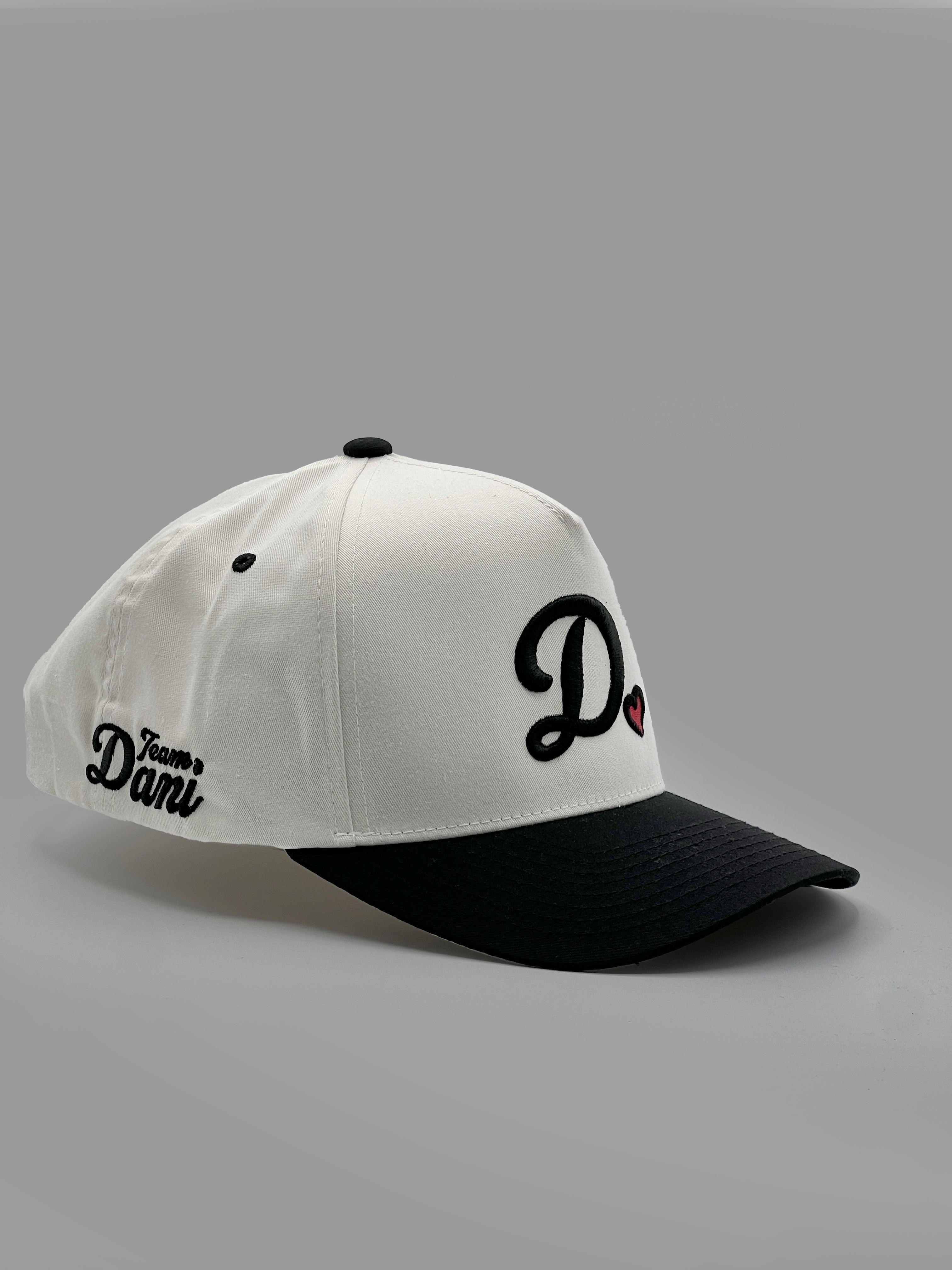 Team Dani D❤️ A-Frame Snapback Hat - Cream/Black